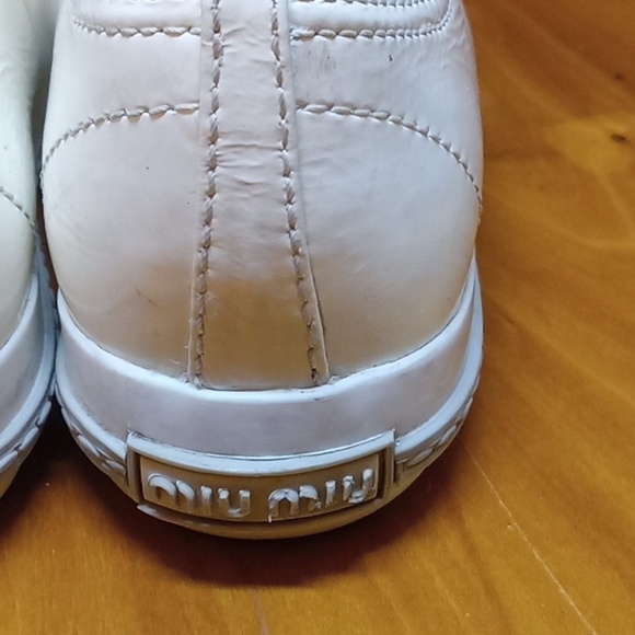 Miu Miu women's patent leather studded toe sneaker size 37.5 - Picture 7 of 12